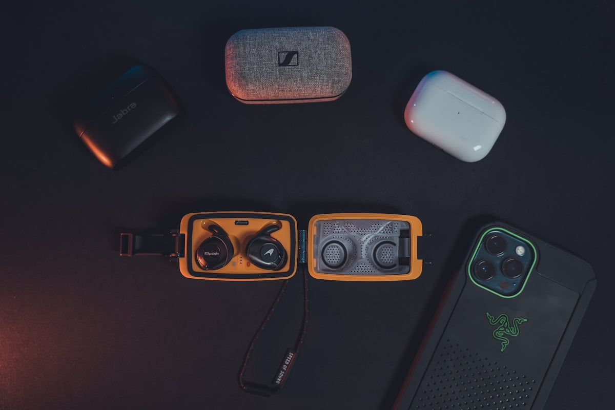 black and orange electronic device